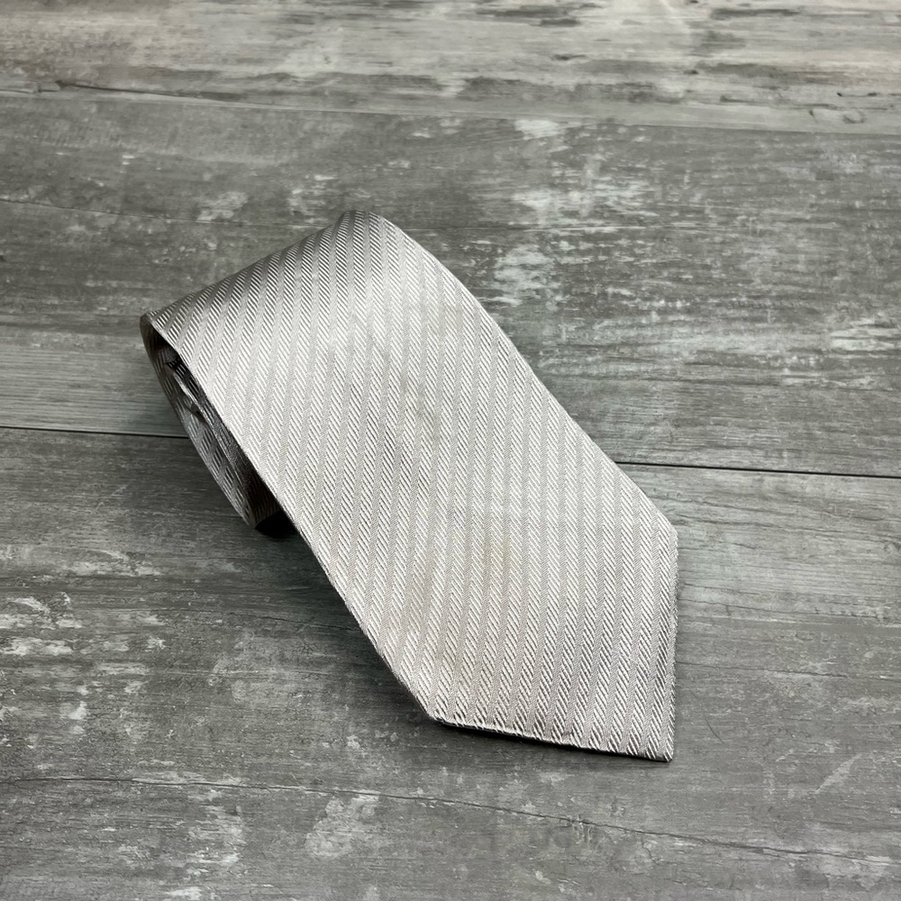 Armani Collezioni Solid Silver On Silver Stripe S… - image 2